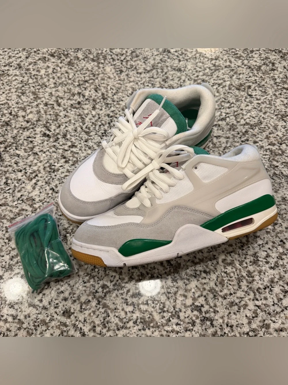 Size 10.5 Men’s Nike Air Jordan 4 RM Pine Green Low White FQ7939-103 - WORN ONCE